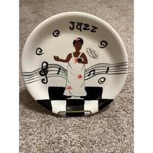 Jazz Woman Singing Plate Casa Vero Music African American Soul Ack RARE
